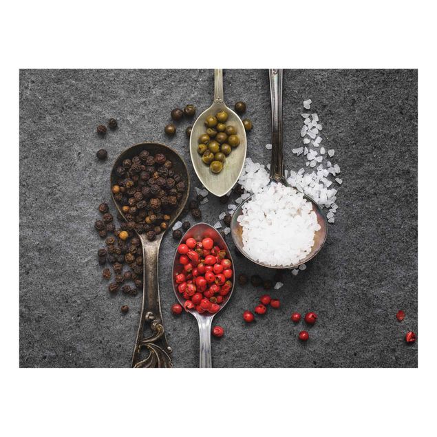 panel-antisalpicaduras-cocina Spices On Vintage Spoons