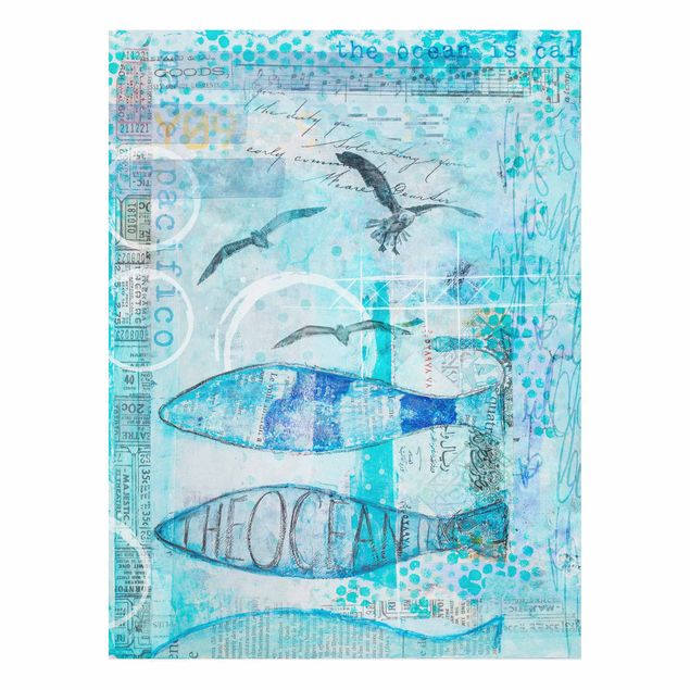 Cuadros peces Colourful Collage - Blue Fish