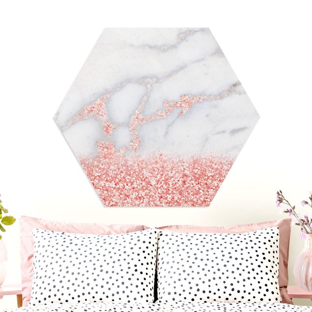 Decoración cocina Marble Optics With Pink Confetti