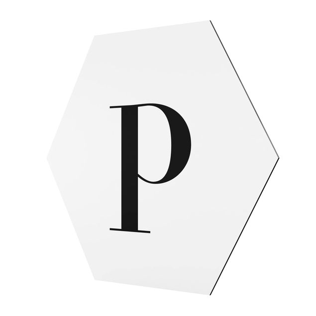 cuadros hexagonales Letter Serif White P