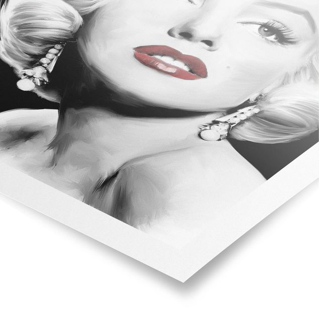 Cuadros a blanco y negro Marilyn With Earrings