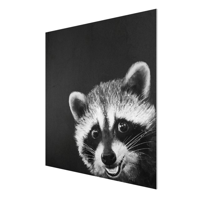 Reproducciónes de cuadros Illustration Racoon Black And White Painting