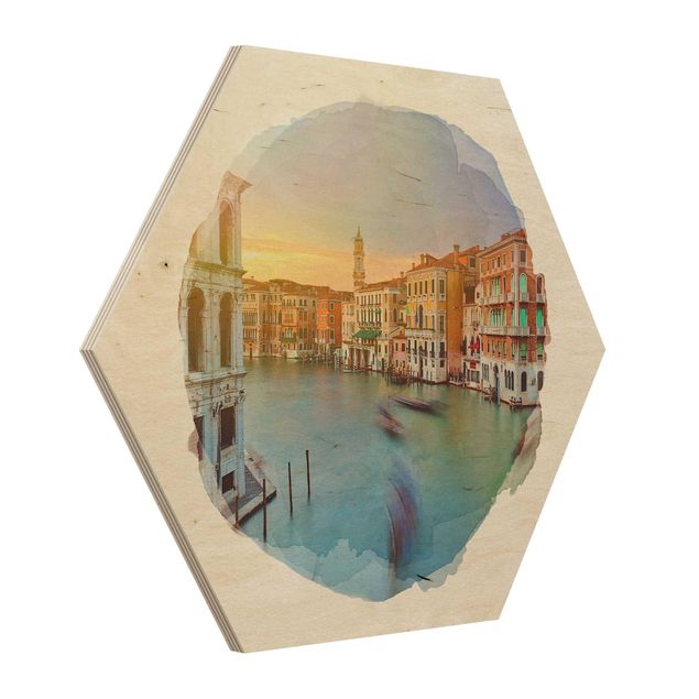 Cuadros modernos WaterColours - Grand Canal View From The Rialto Bridge Venice