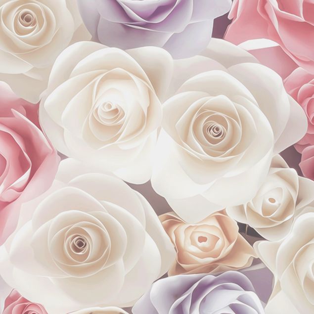 Láminas adhesivas en rosa Pastel Paper Art Roses