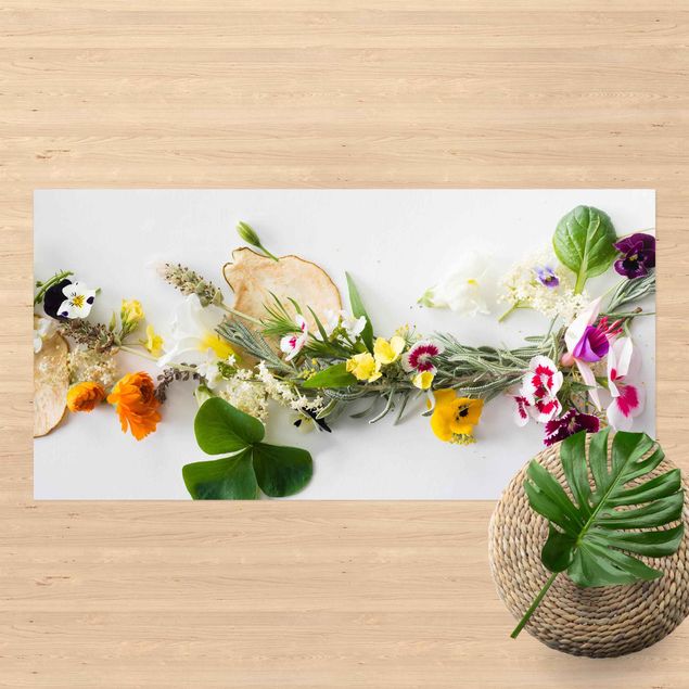 Alfombras para exterior Fresch Herbs With Edible Flowers