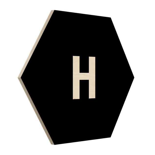 Cuadros hexagonales Letter Black H