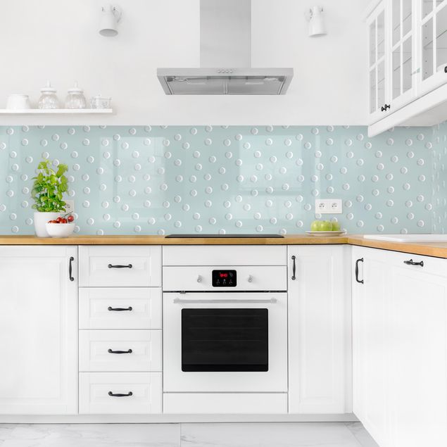 Salpicaderos de cocina Pattern With Dots And Circles On Bluish Grey II