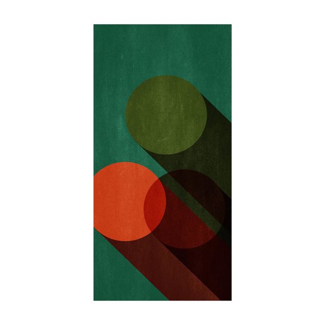 Alfombras modernas abstractas Abstract Shapes - Circles In Green And Red