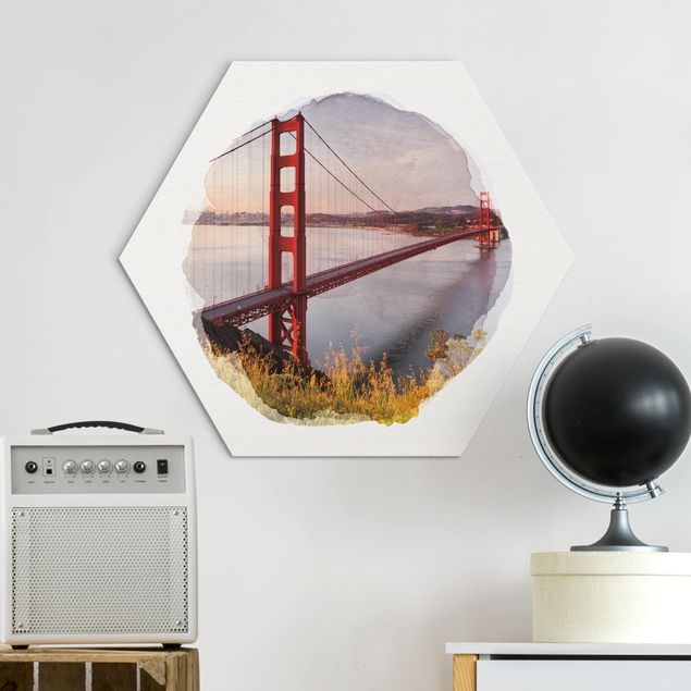 Decoración en la cocina WaterColours - Golden Gate Bridge In San Francisco