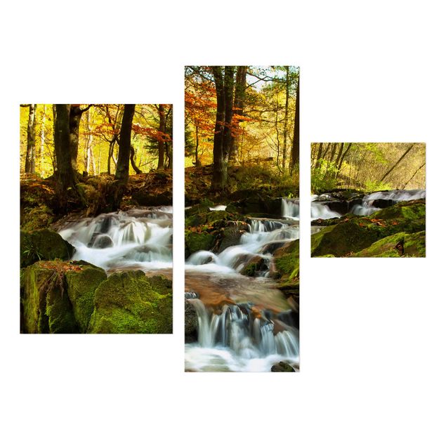 Cuadros de montañas Waterfall Autumnal Forest