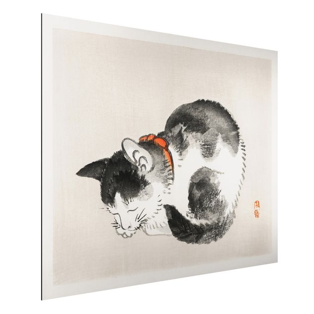 Decoración en la cocina Asian Vintage Drawing Sleeping Cat