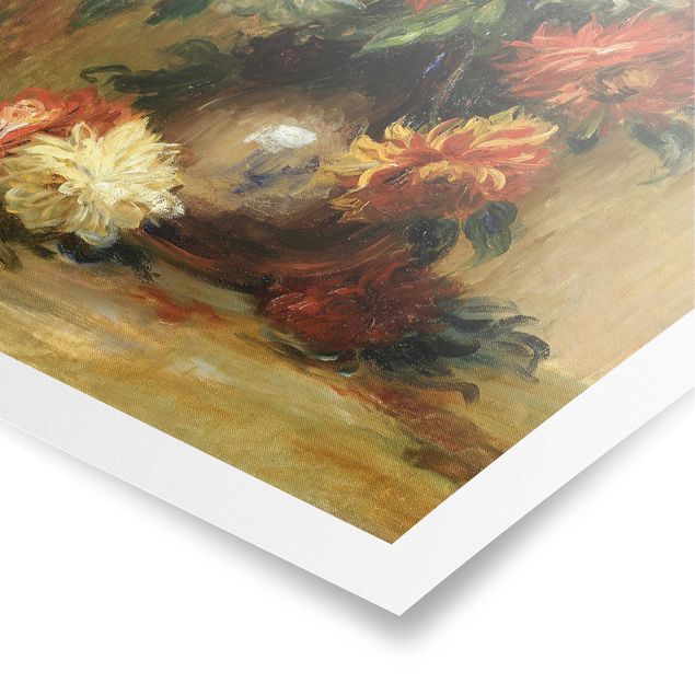 Láminas flores Auguste Renoir - Still Life with Dahlias