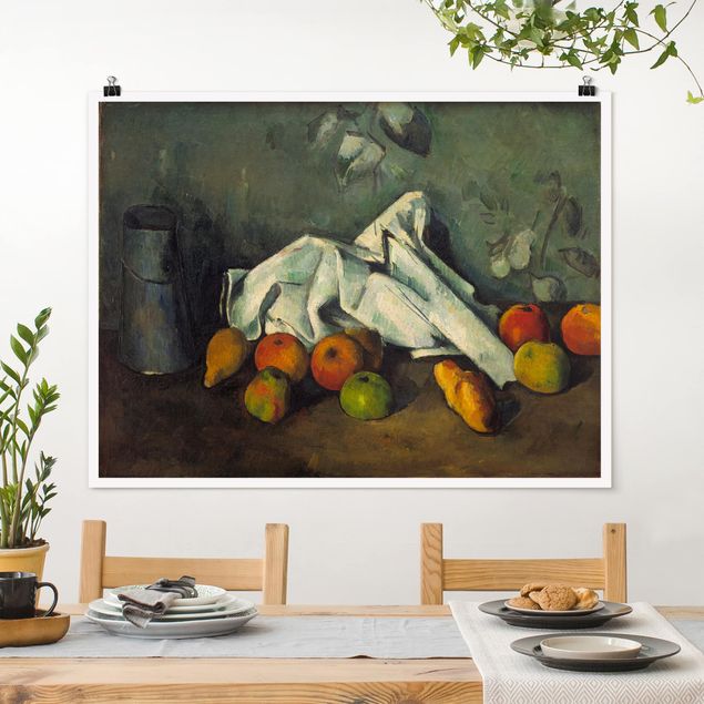 Decoración de cocinas Paul Cézanne - Still Life With Milk Can And Apples