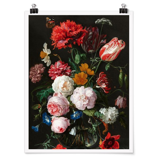 Lámina de flores Jan Davidsz De Heem - Still Life With Flowers In A Glass Vase