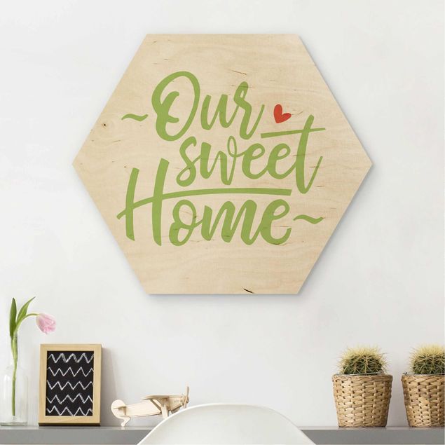 cuadros en madera con frases Our sweet Home