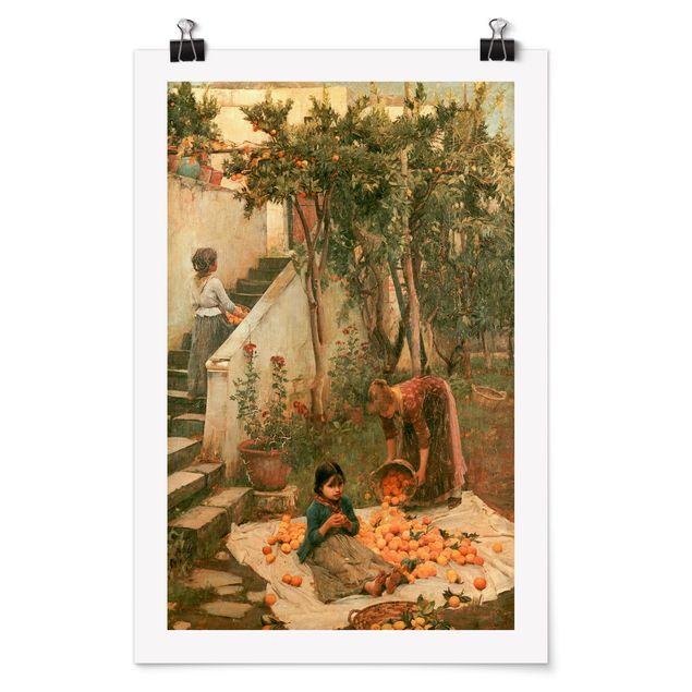 Póster cuadros famosos John William Waterhouse - The Orange Pickers