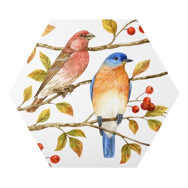 Cuadros Birds And Berries - Bluebird