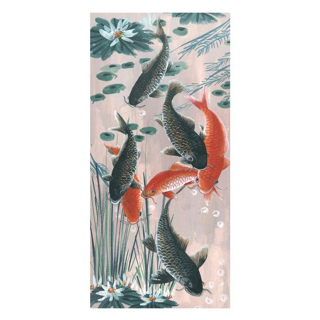 Cuadros peces Asian Painting Koi In Pond II