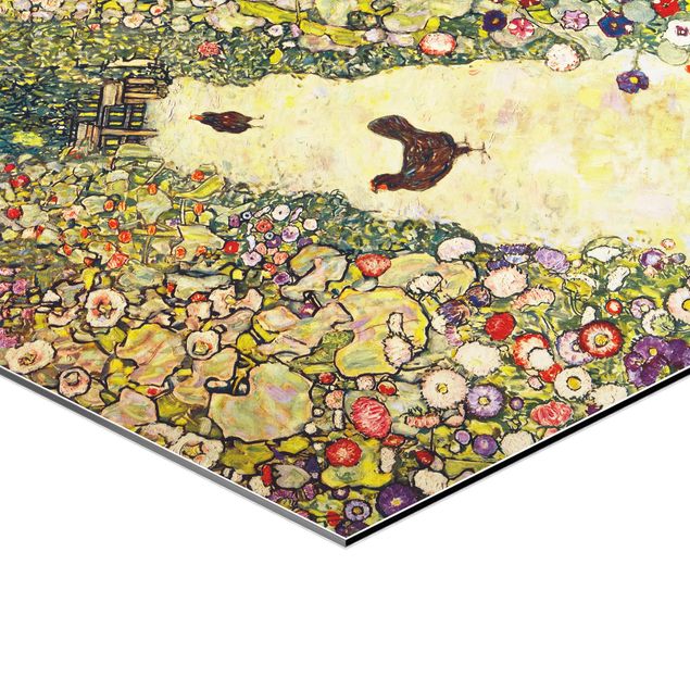 Cuadros tonos amarillos Gustav Klimt - Garden Path with Hens