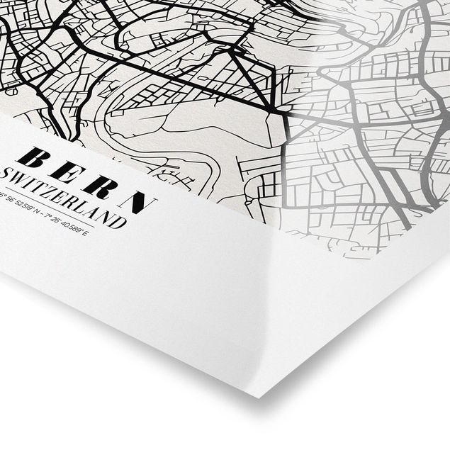 Cuadros decorativos Bern City Map - Classical