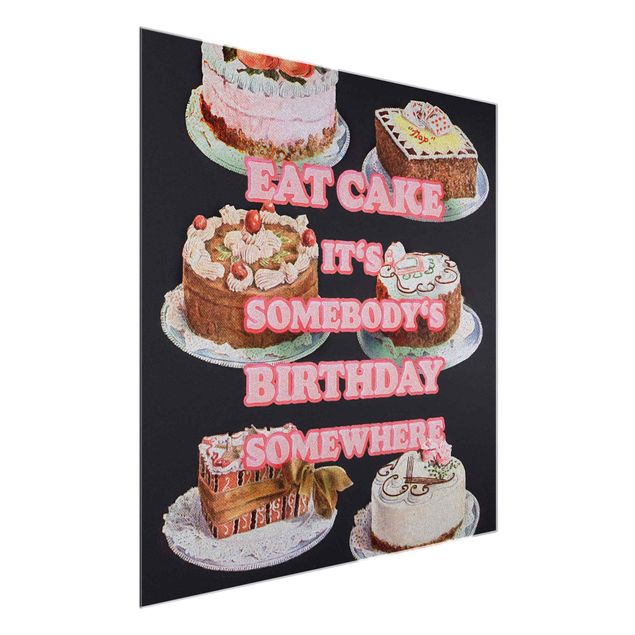 Cuadros con frases motivadoras Eat Cake It's Birthday