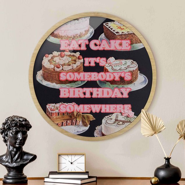 Pósters enmarcados de cuadros famosos Eat Cake It's Birthday