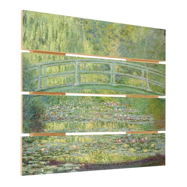 Cuadros de madera paisajes Claude Monet - Japanese Bridge