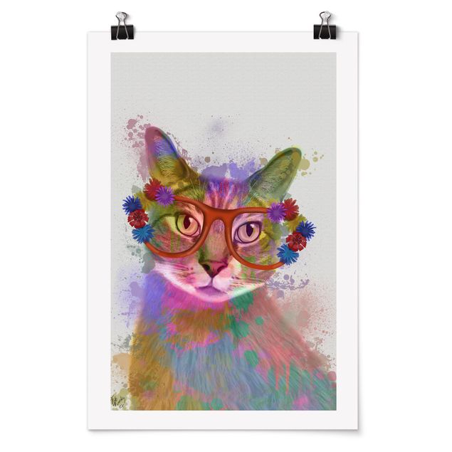 Cuadros modernos Rainbow Splash Cat