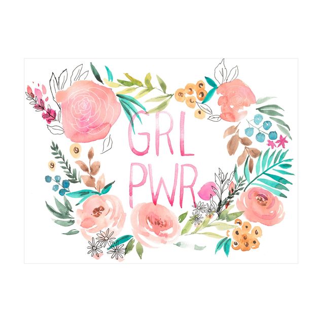 Alfombras blancas Light Pink Flowers - Girl Power