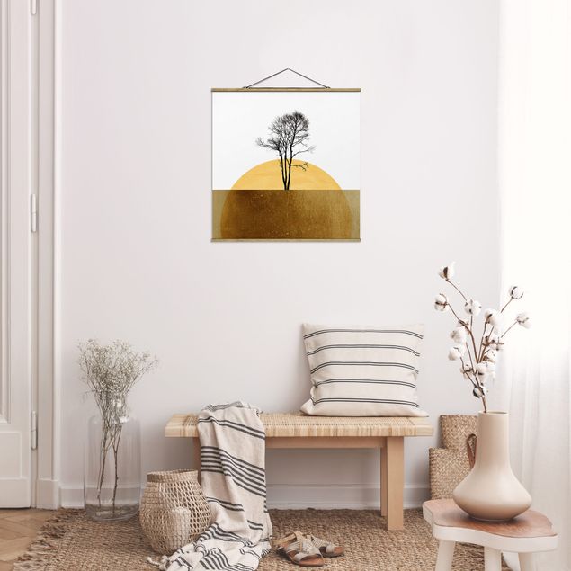 Láminas de cuadros famosos Golden Sun With Tree