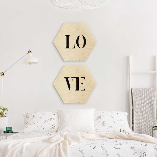 cuadros en madera con frases Letters LOVE Black Set I