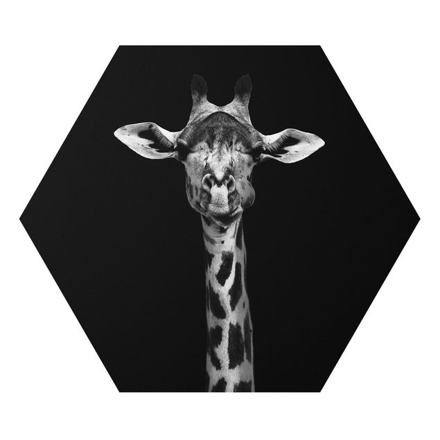 Cuadros infantiles animales Dark Giraffe Portrait