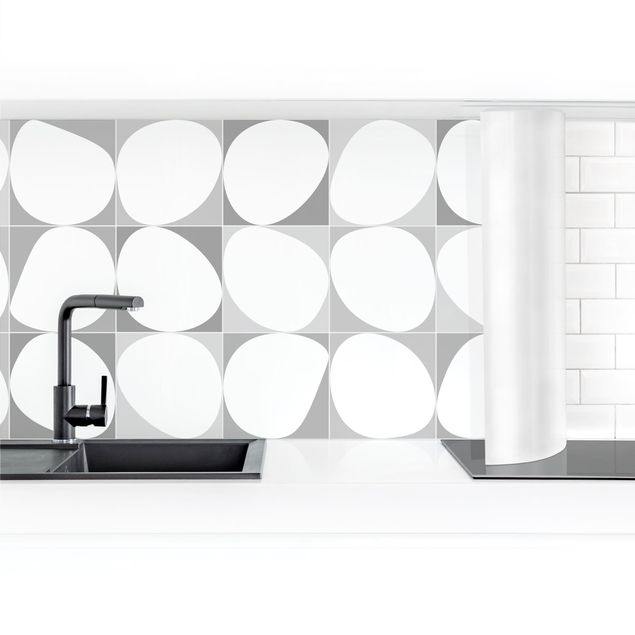 Salpicaderos de cocina Oval Tiles - Grey