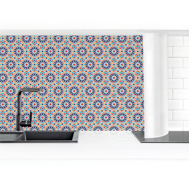 revestimiento pared cocina Oriental Patterns With Colourful Stars