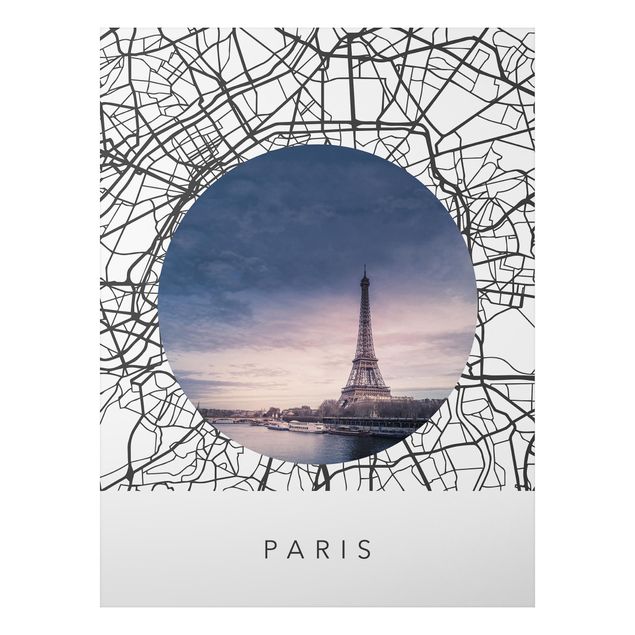 Cuadros de parís Map Collage Paris