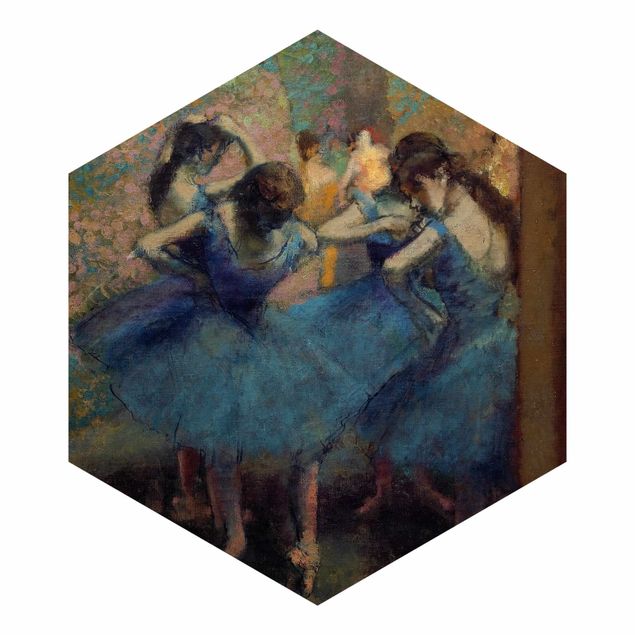 Papel pintado hexagonal Edgar Degas - Blue Dancers