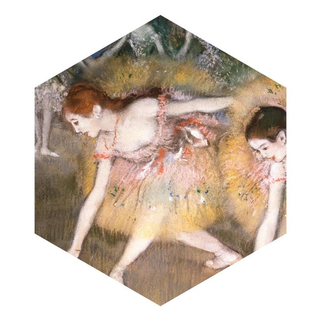 Papel pintado hexagonal Edgar Degas - Bowing Ballerinas