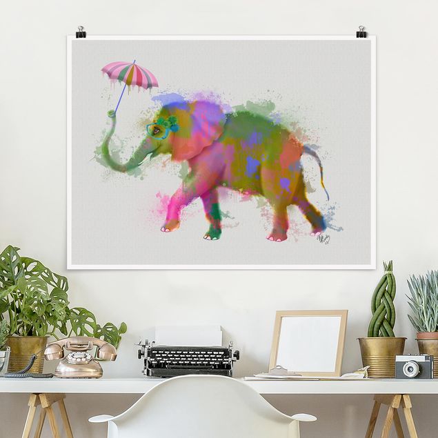 Cuadro elefante colores Rainbow Splash Elephant