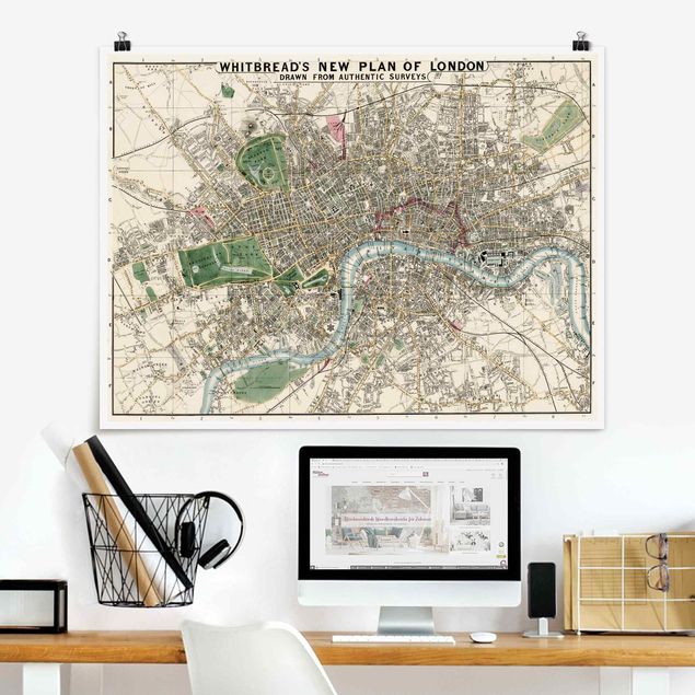 Decoración de cocinas Vintage Map London