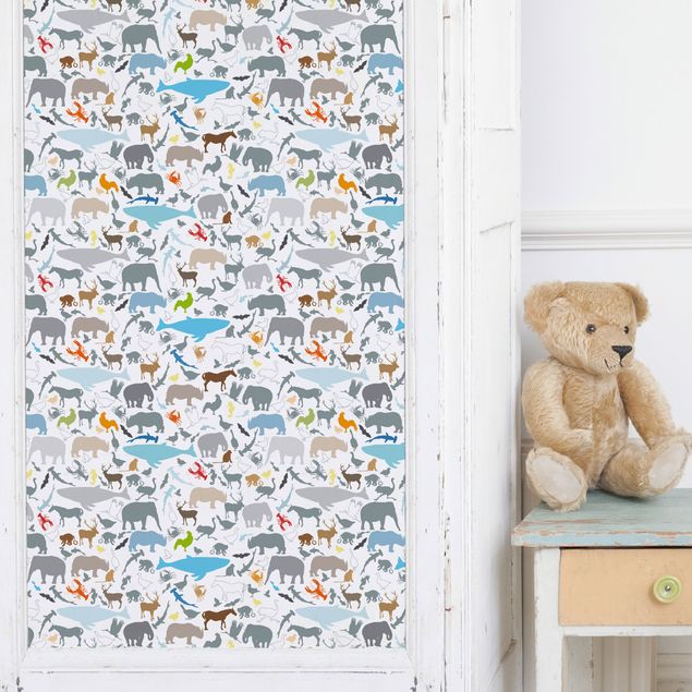 Papel adhesivo para muebles mate Learning Pattern For Children With Different Animals