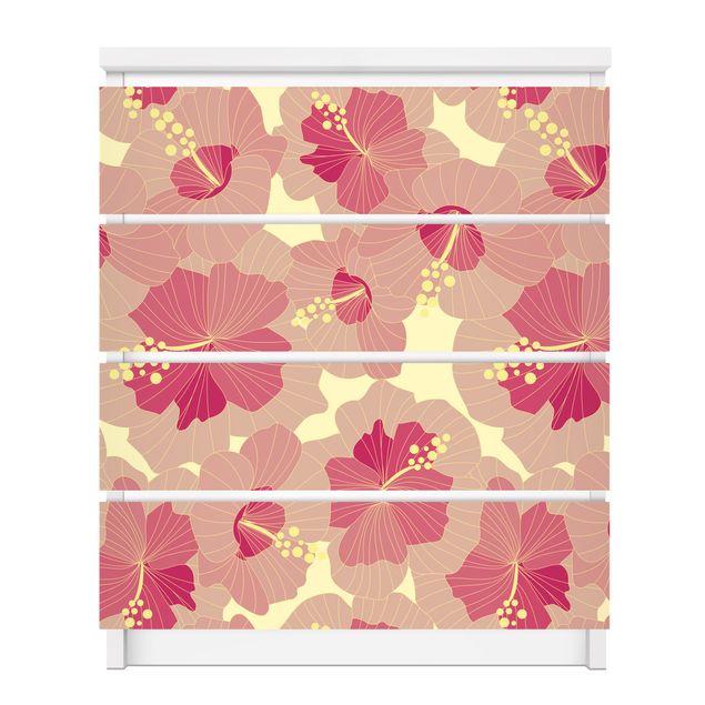 Láminas de vinilo Yellow Hibiscus Flower pattern