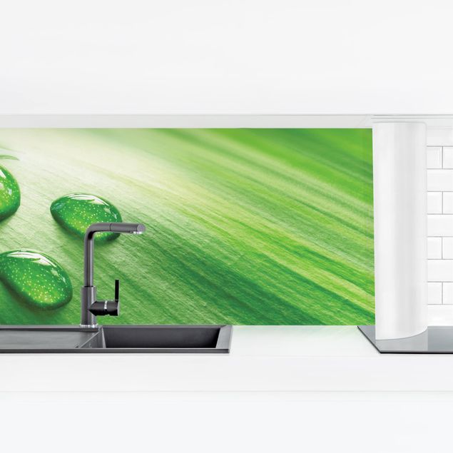 revestimiento pared cocina Banana Leaf With Drops