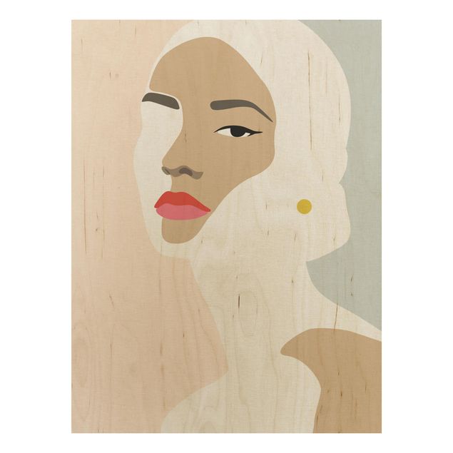 Estilo artístico Line art Line Art Portrait Woman Pastel Grey
