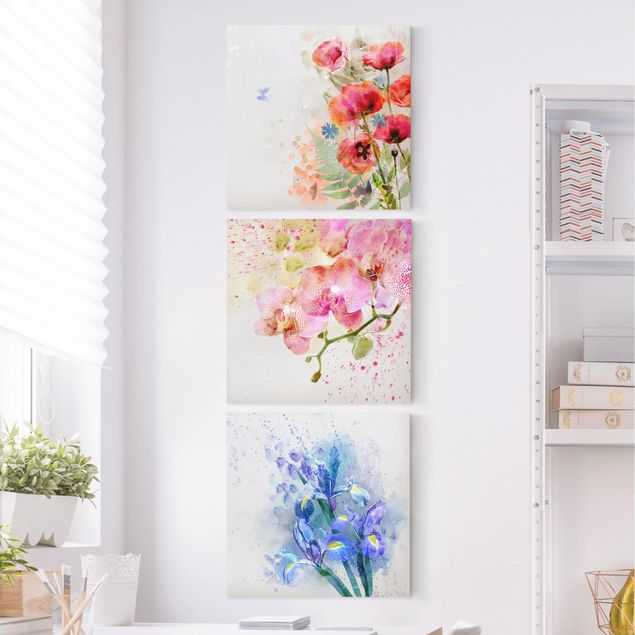 Lienzos de flores Watercolour Flower Trio