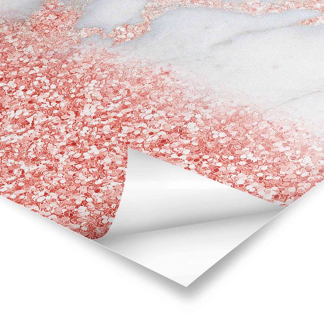 Cuadros modernos Marble Look With Pink Confetti
