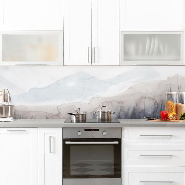 revestimiento pared cocina Lakeside With Mountains I