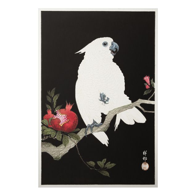 Cuadros frutas Asian Vintage Illustration White Cockatoo