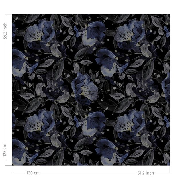 Cortinas con patrones Elegant Flower Pattern Dark
