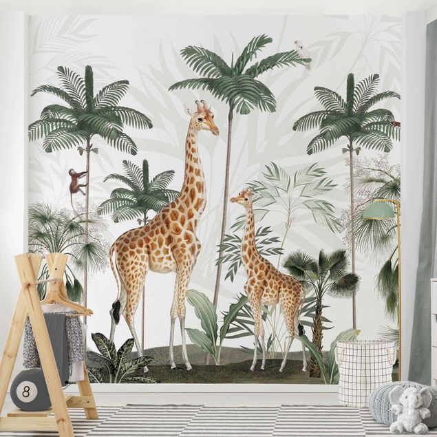 Decoración habitacion bebé Elegance of the giraffes in the jungle