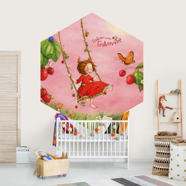 Papel pintado hexagonal The Strawberry Fairy - Tree Swing